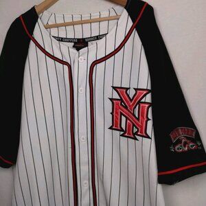 Orange Country Choppers New York Shirt XL Baseball Jersey Motorcycle Pinstripe